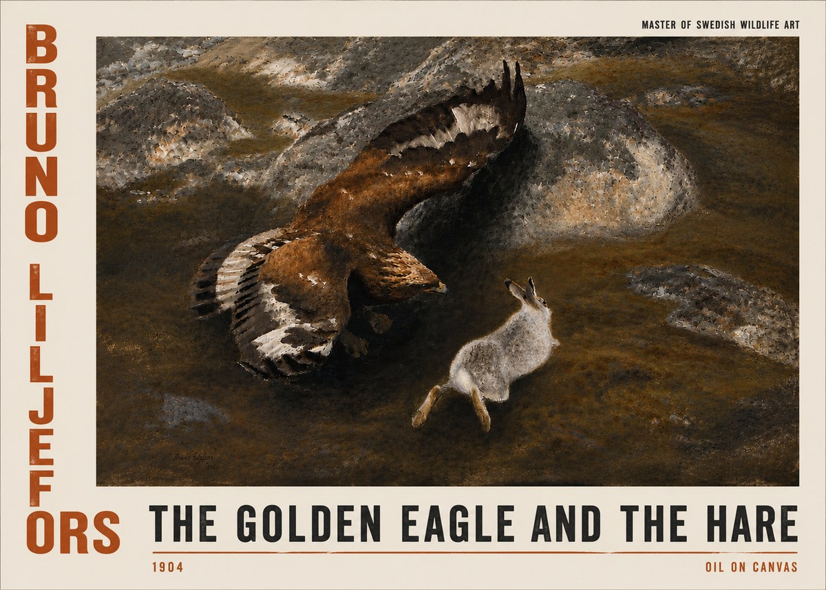 Bruno Liljefors The Golden Eagle and the Hare, 1904 No4 - Poszter