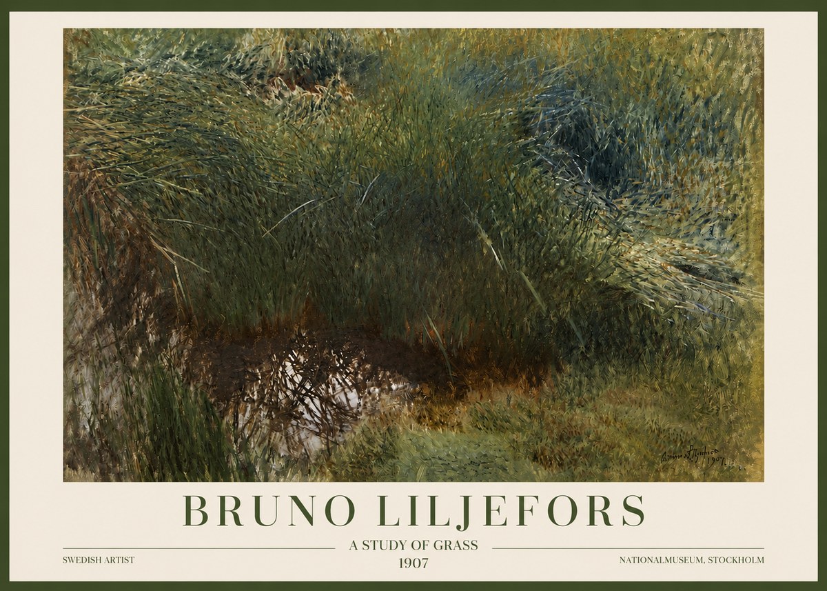 Bruno Liljefors A Study of Grass No3 - Poszter