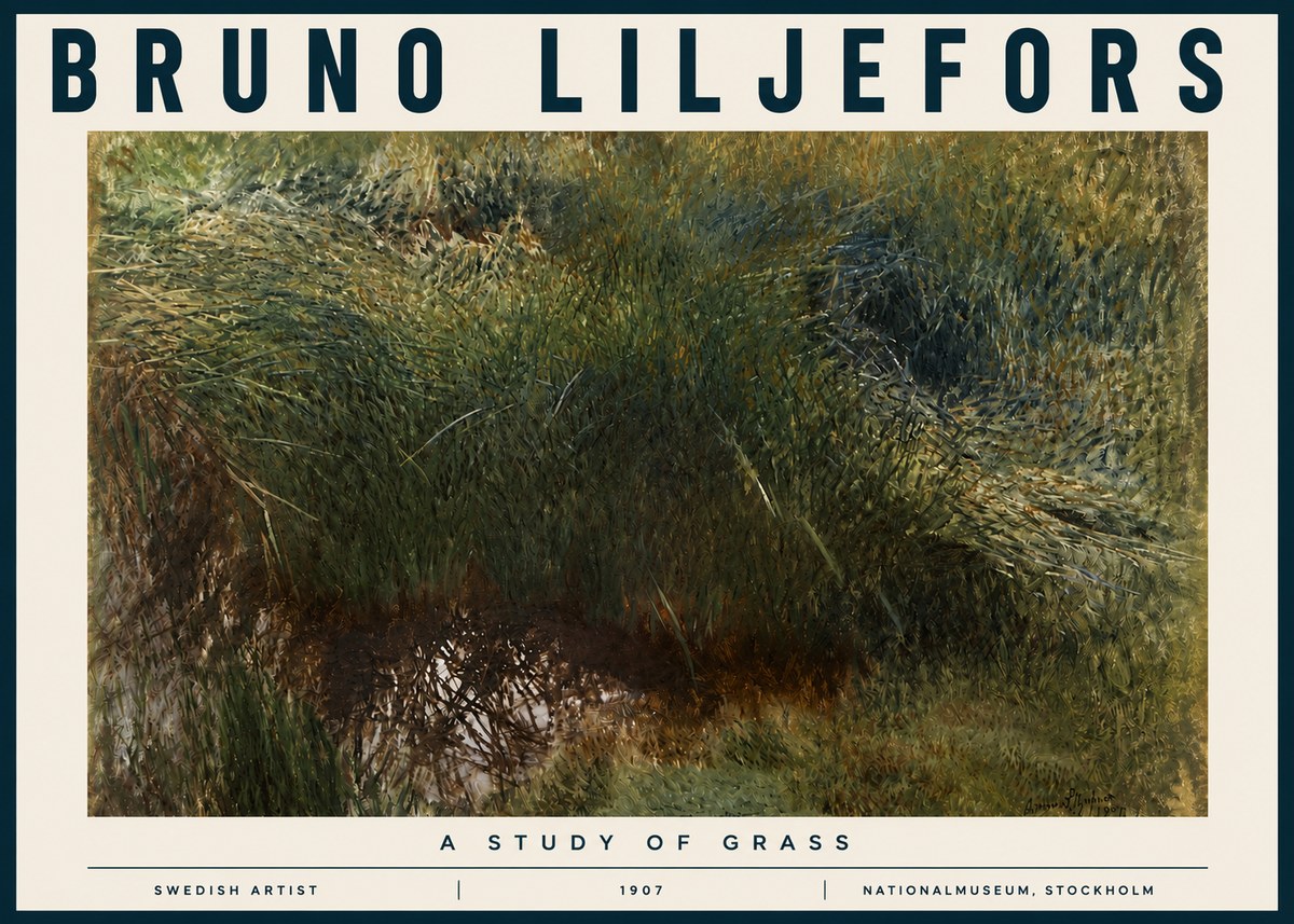 Bruno Liljefors A Study of Grass No4 - Poszter