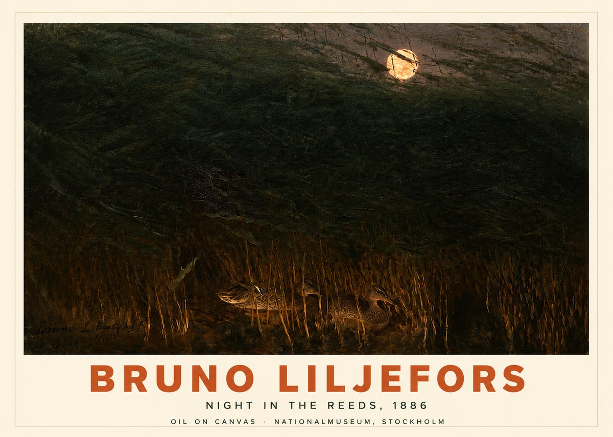 Bruno Liljefors Night in the Reeds No4 - Poszter