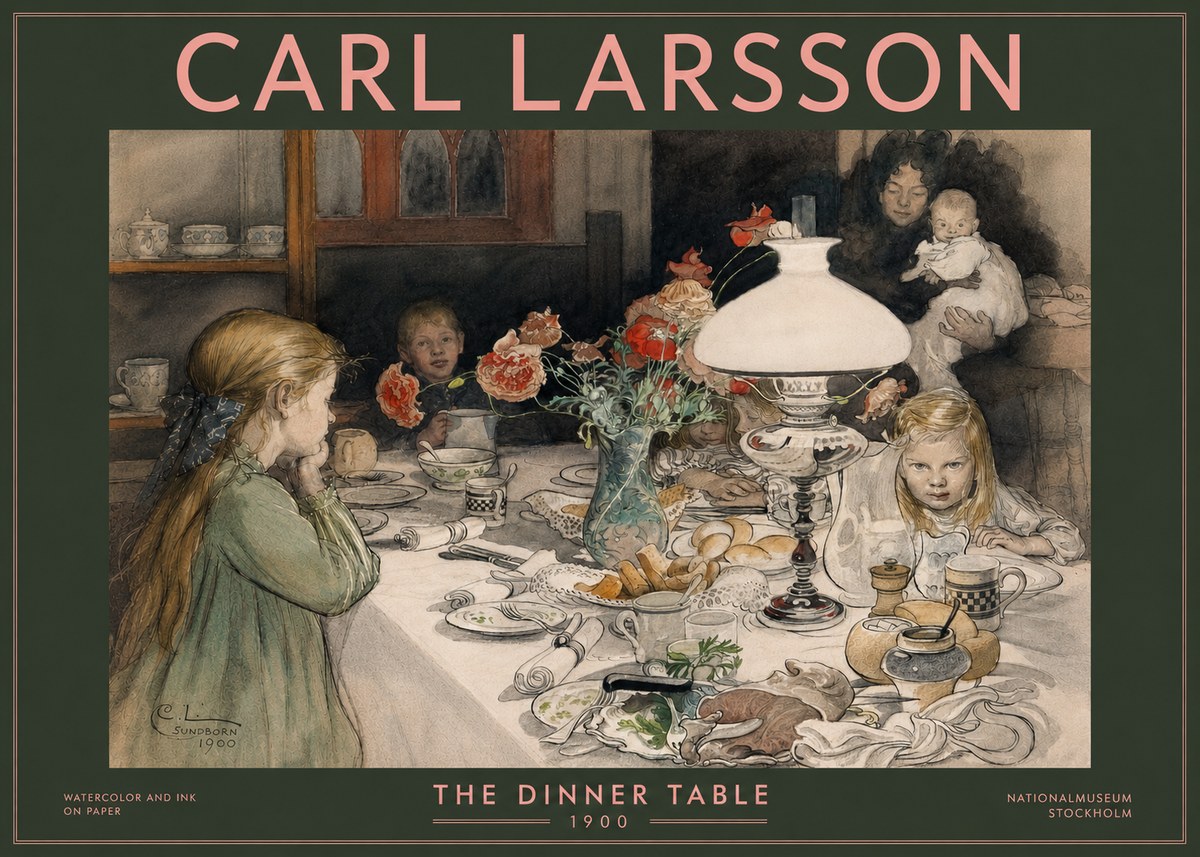 Carl Larsson The Dinner Table No3 - Poszter