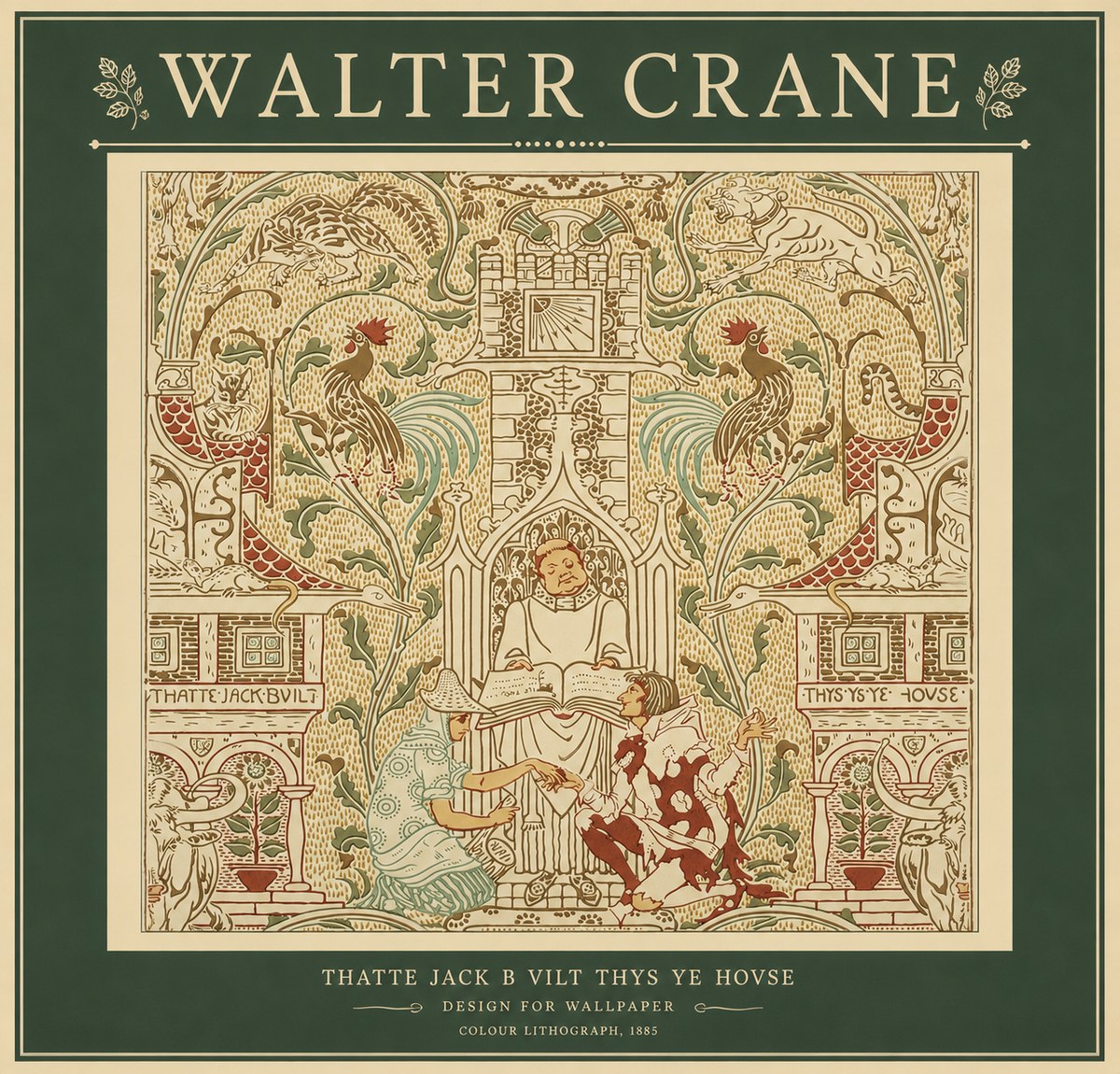 Walter Crane Design for "Thatte Jack B Vilt Thys Ye Hovse" No2 - Poszter