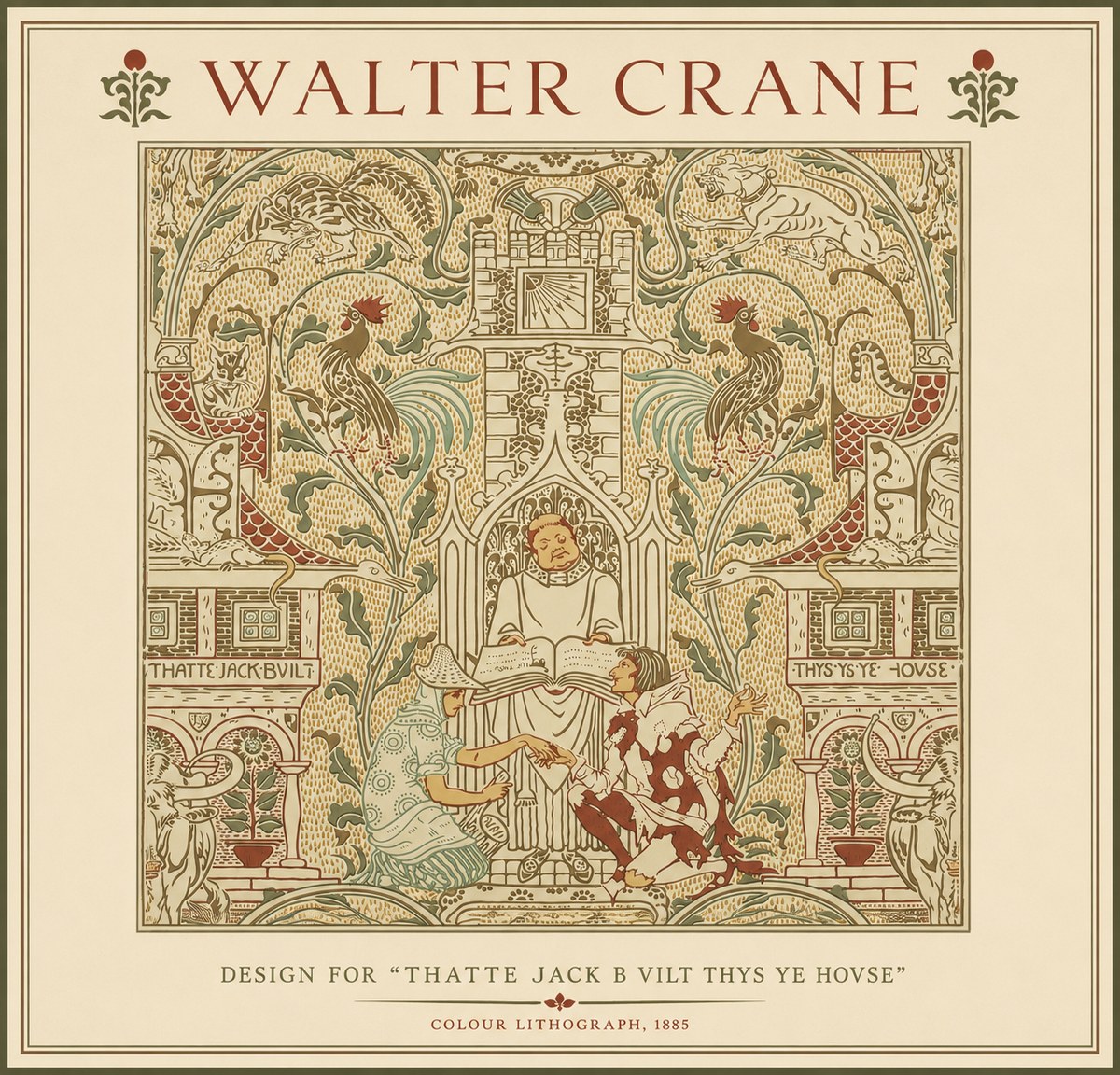 Walter Crane Design for "Thatte Jack B Vilt Thys Ye Hovse" No3 - Poszter