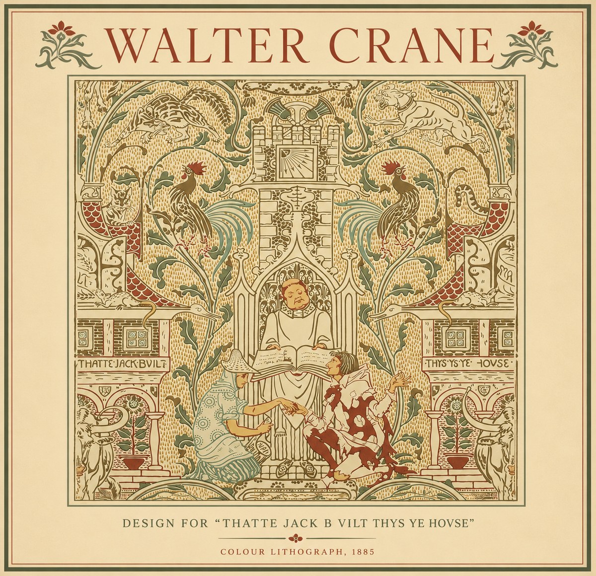 Walter Crane Design for "Thatte Jack B Vilt Thys Ye Hovse" No4 - Poszter