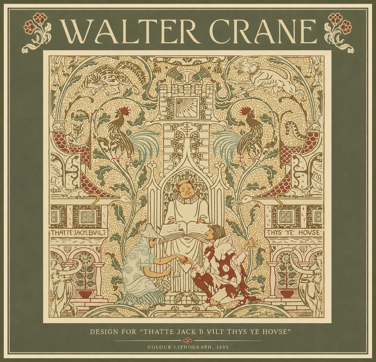 Walter Crane Design for "Thatte Jack B Vilt Thys Ye Hovse" No5 - Poszter