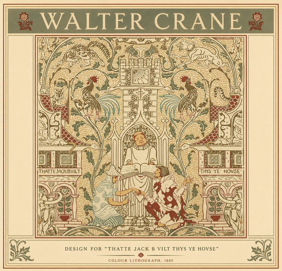 Walter Crane Design for "Thatte Jack B Vilt Thys Ye Hovse" No6 - Poszter