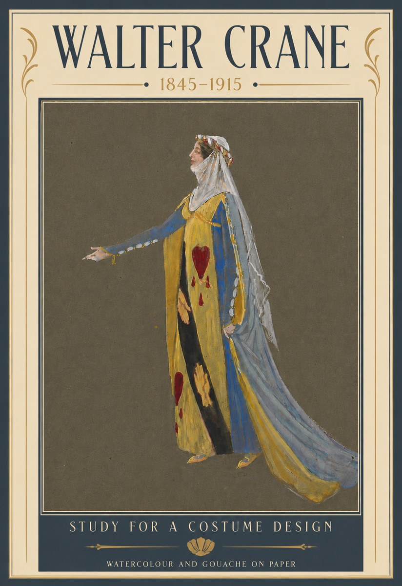 Walter Crane Study for a Costume Design No5 - Poszter