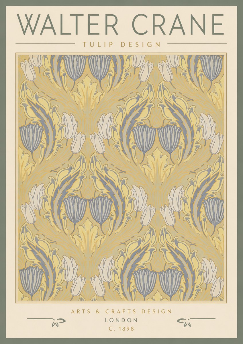 Walter Crane Tulip Design I No4 - Poszter