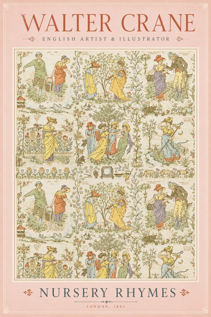 Walter Crane Nursery Rhymes No2 - Poszter