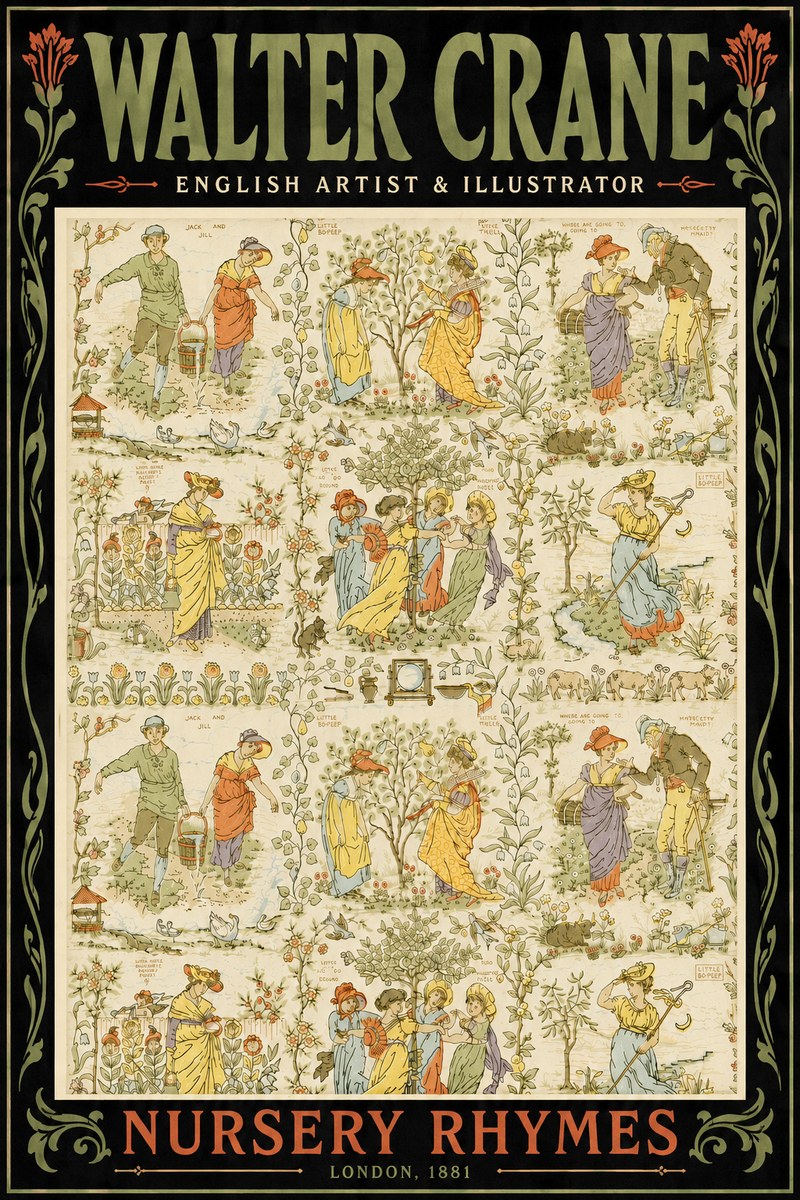 Walter Crane Nursery Rhymes No6 - Poszter