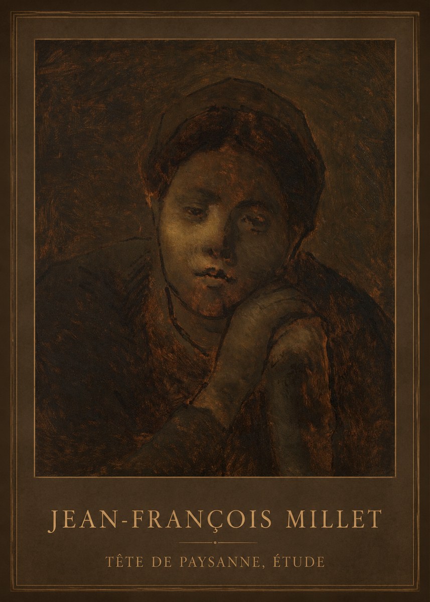 Jean-François Millet Tête De Paysanne, Étude No2 - Poszter