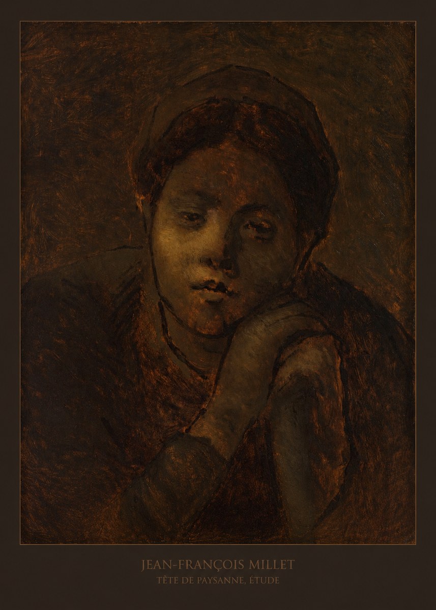 Jean-François Millet Tête De Paysanne, Étude No6 - Poszter