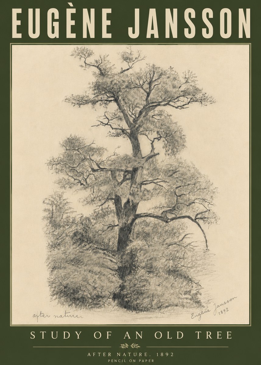 Eugène Jansson Study of an Old Tree No6 - Poszter