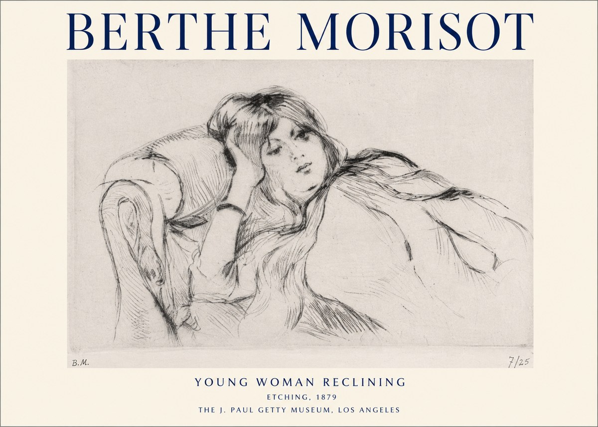 Berthe Morisot Young Woman Reclining I No1 - Poszter