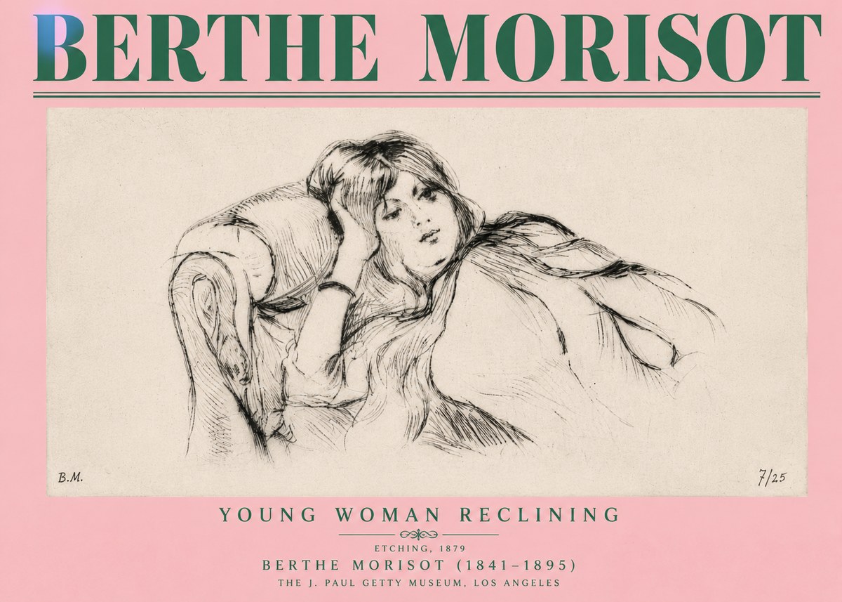 Berthe Morisot Young Woman Reclining I No4 - Poszter
