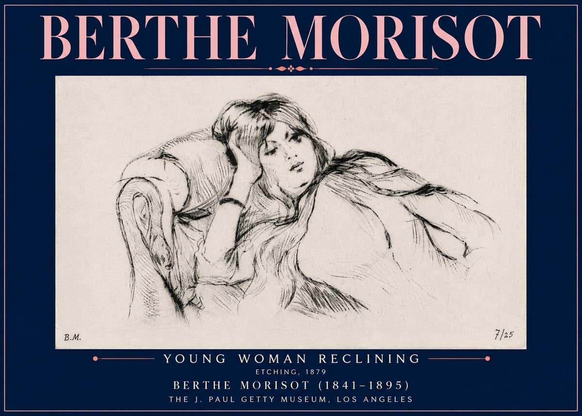 Berthe Morisot Young Woman Reclining I No5 - Poszter