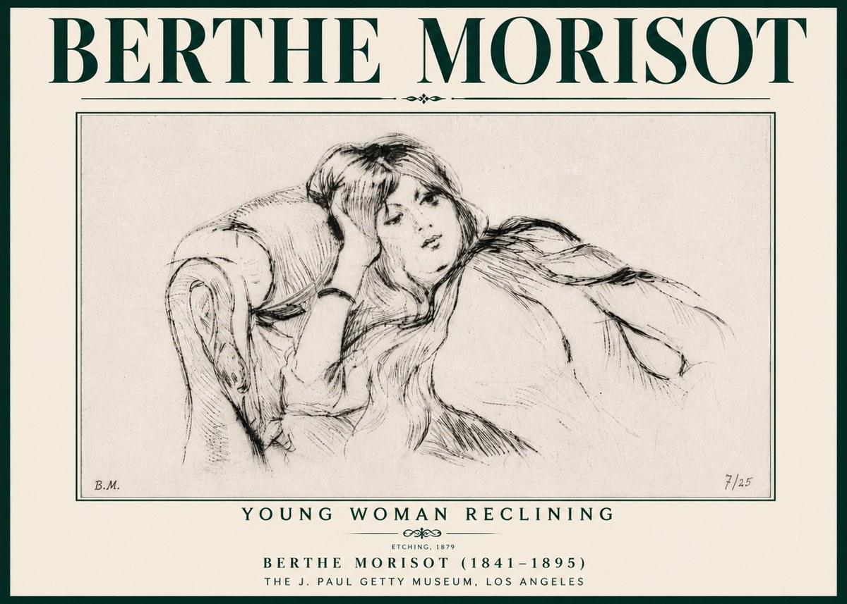 Berthe Morisot Young Woman Reclining I No6 - Poszter