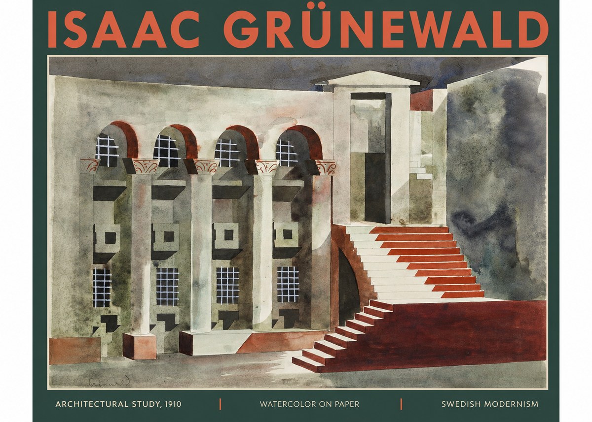 Isaac Grünewald Architectural Study, 1910 No2 - Poszter