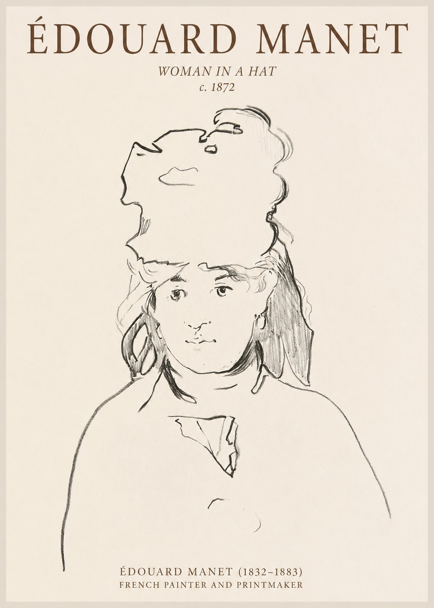 Édouard Manet Woman in a Hat No1 - Poszter
