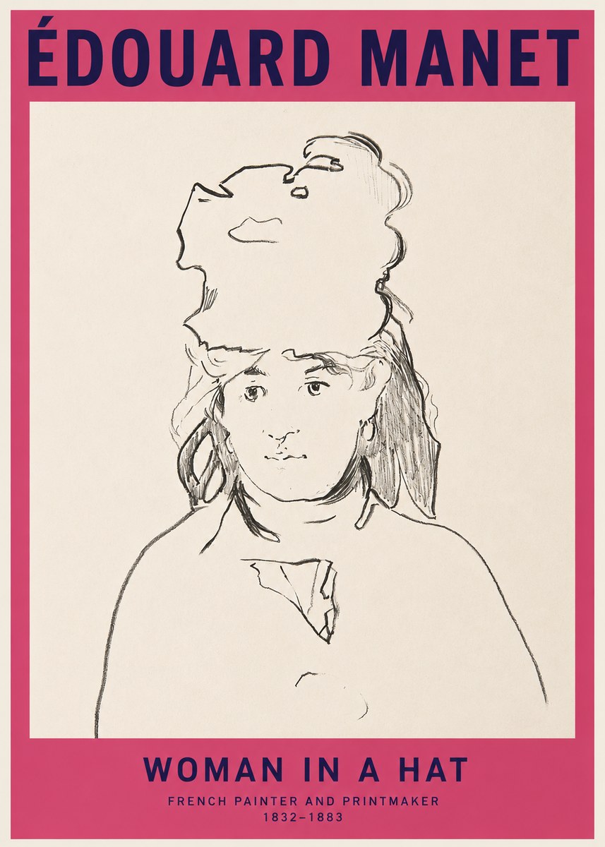 Édouard Manet Woman in a Hat No2 - Poszter