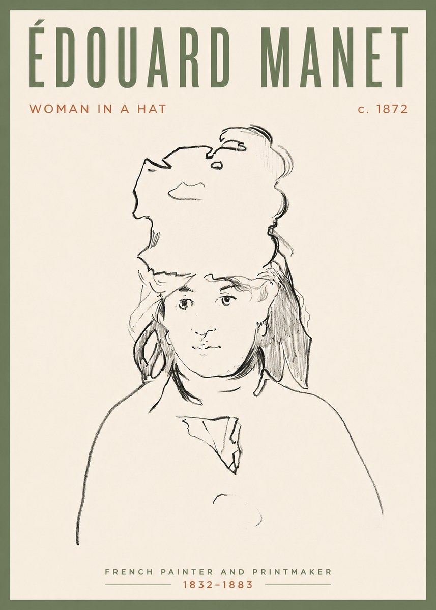 Édouard Manet Woman in a Hat No4 - Poszter