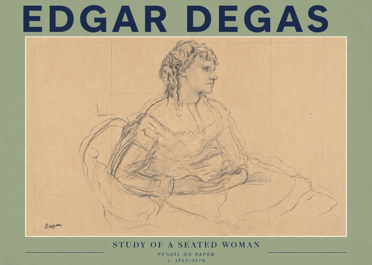 Edgar Degas Study of a Seated Woman No3 - Poszter