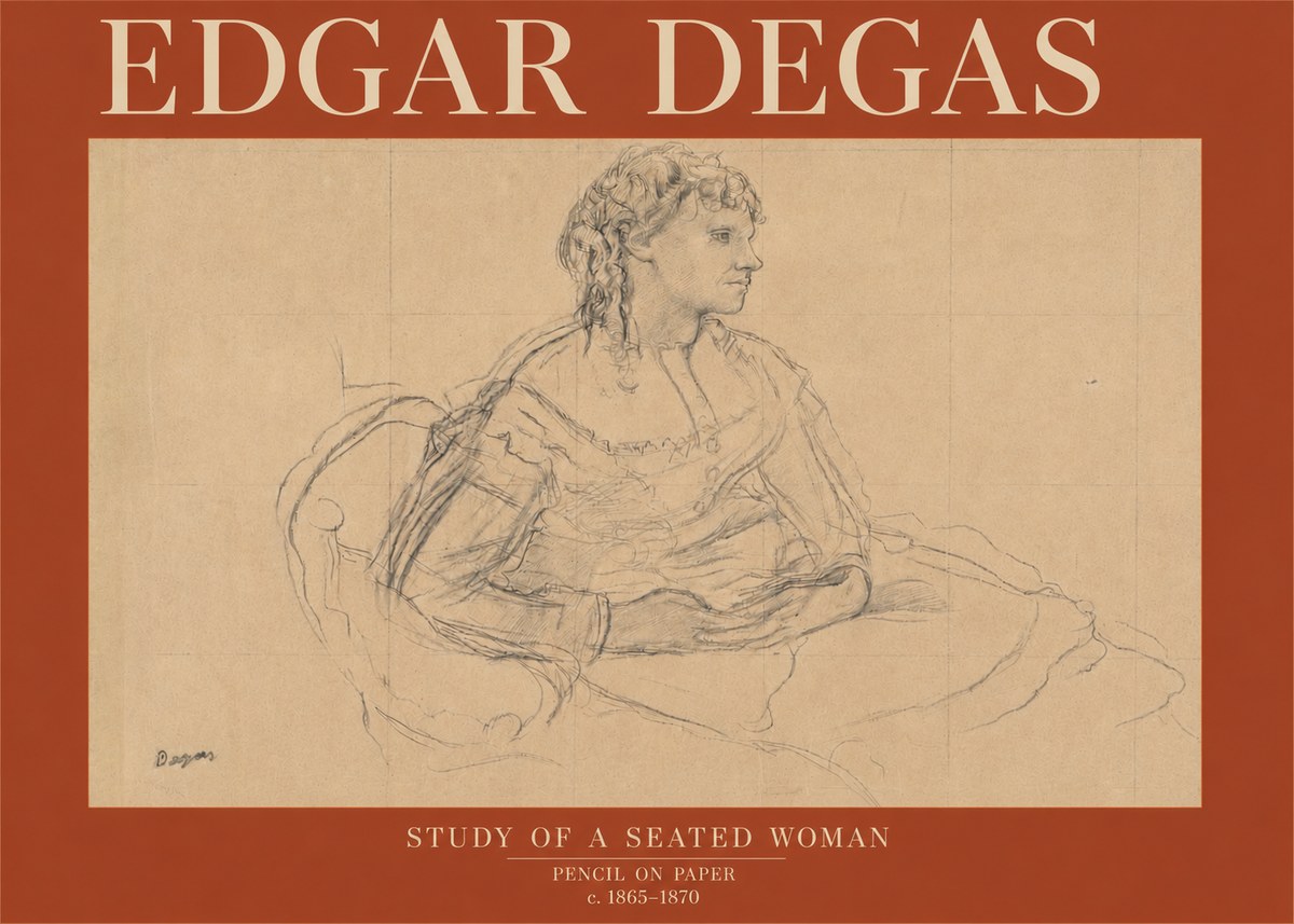 Edgar Degas Study of a Seated Woman No5 - Poszter