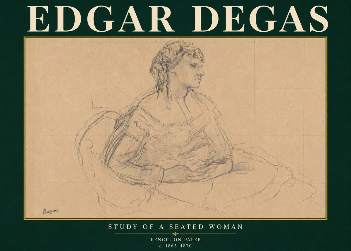 Edgar Degas Study of a Seated Woman No6 - Poszter