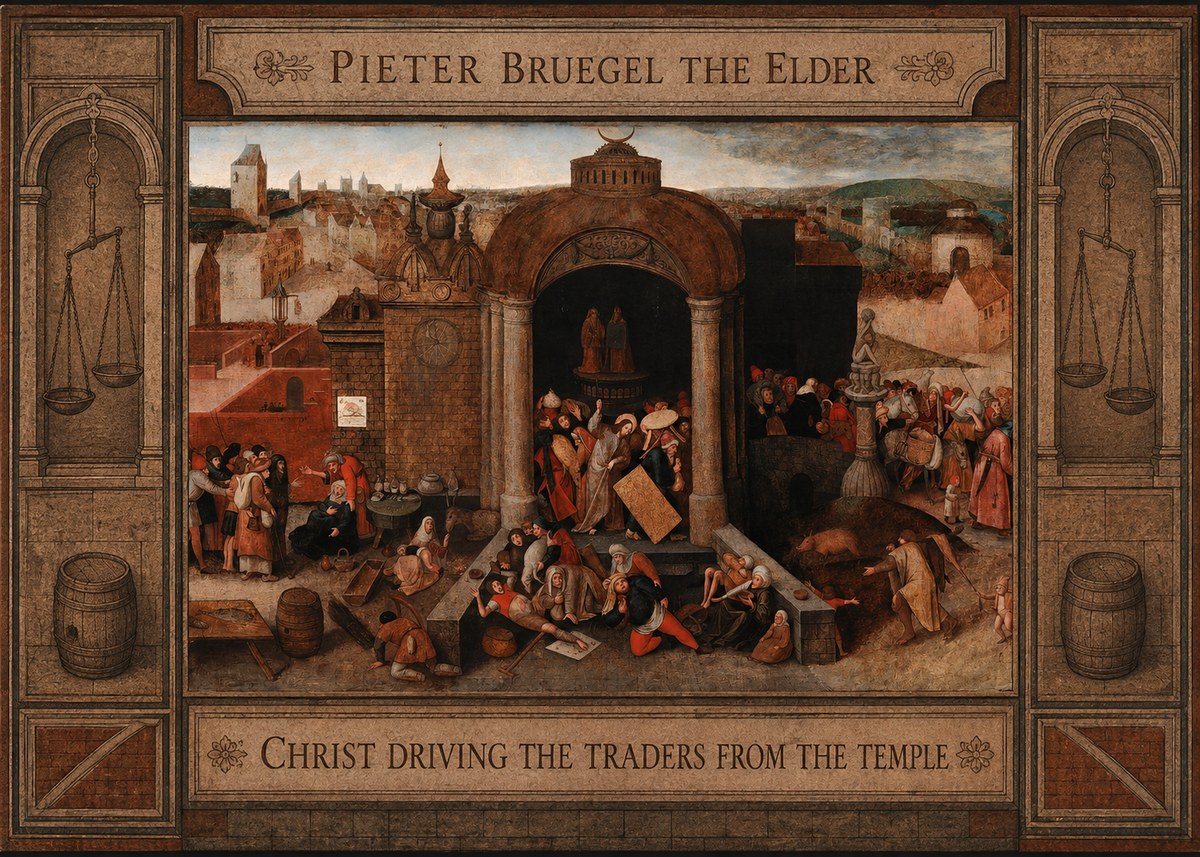 Pieter Bruegel Christ Driving the Traders from the Temple No3 - Poszter