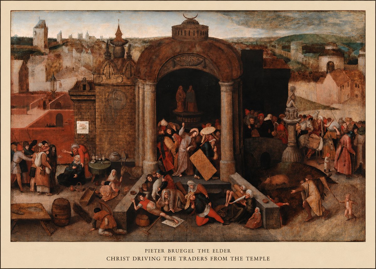 Pieter Bruegel Christ Driving the Traders from the Temple No5 - Poszter