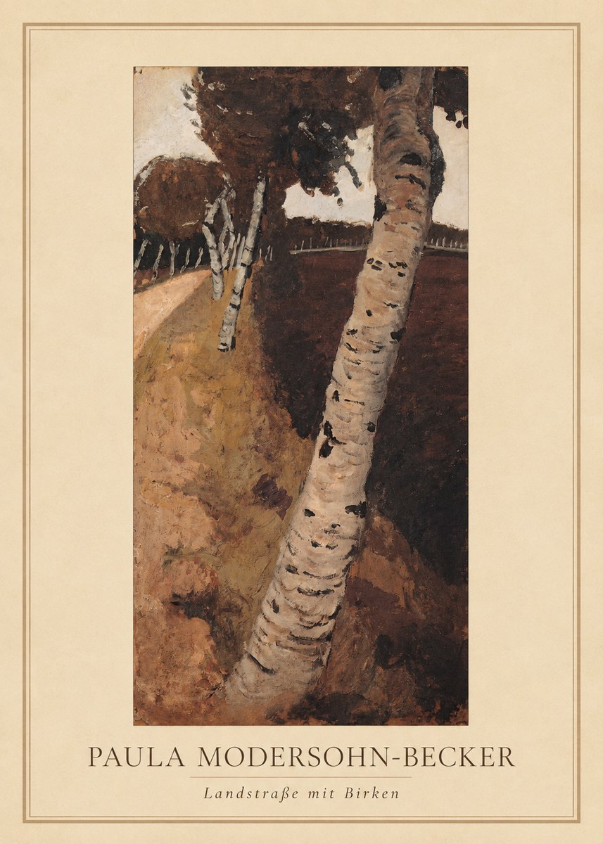Paula Modersohn-Becker Landstraße Mit Birken No4 - Poszter