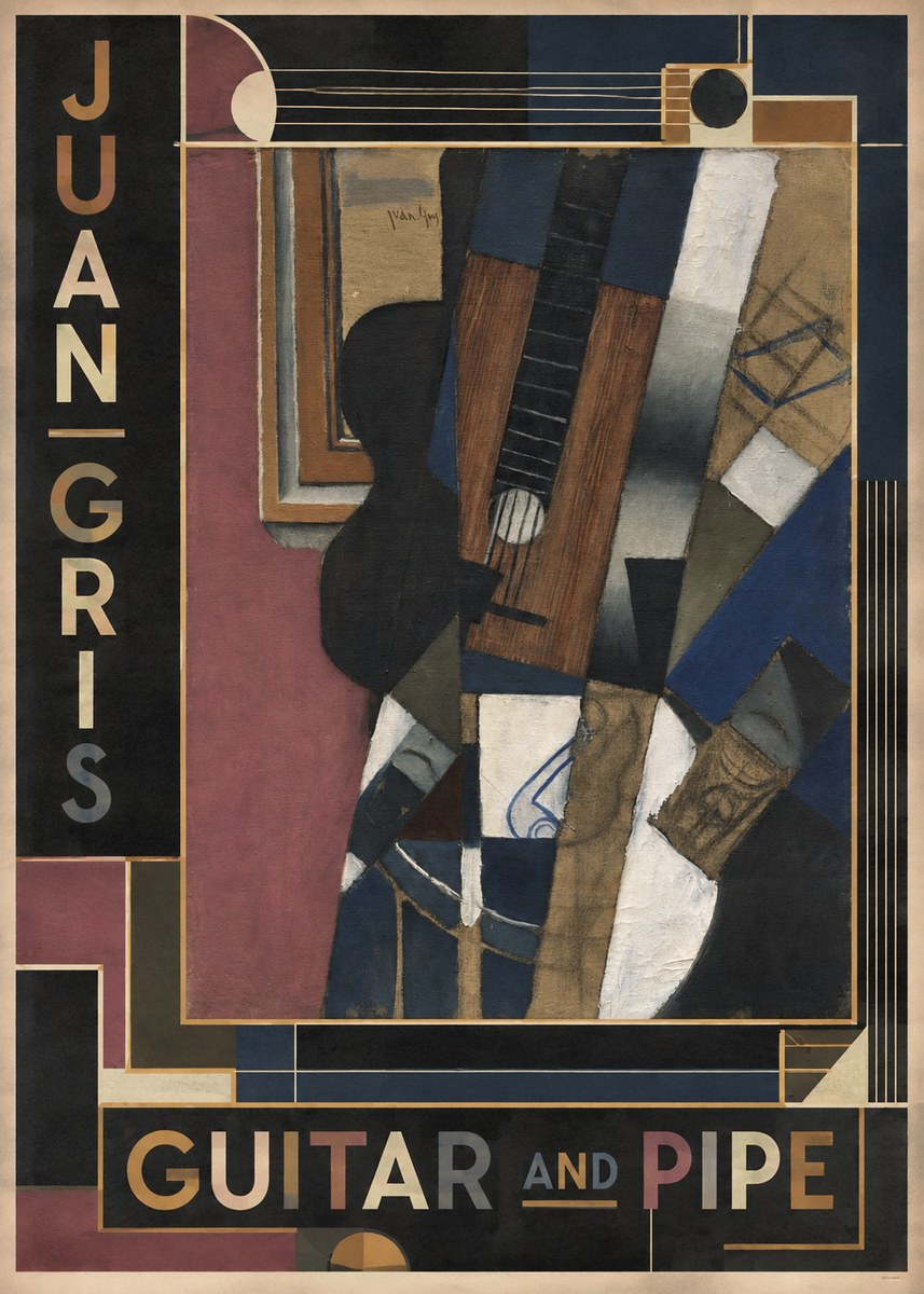 Juan Gris Guitar and Pipe I No6 - Poszter