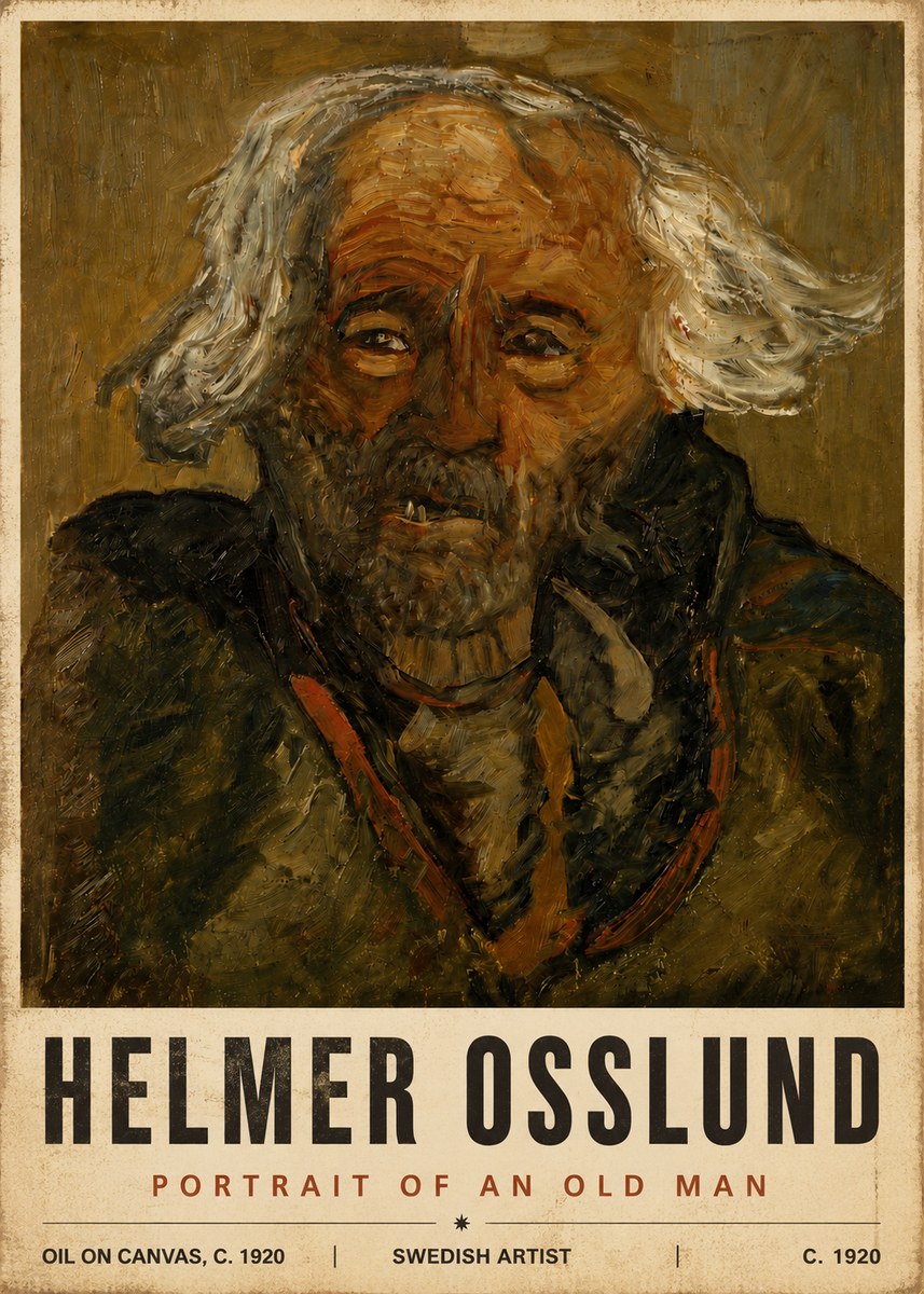 Helmer Osslund Portrait of an Old Man No6 - Poszter