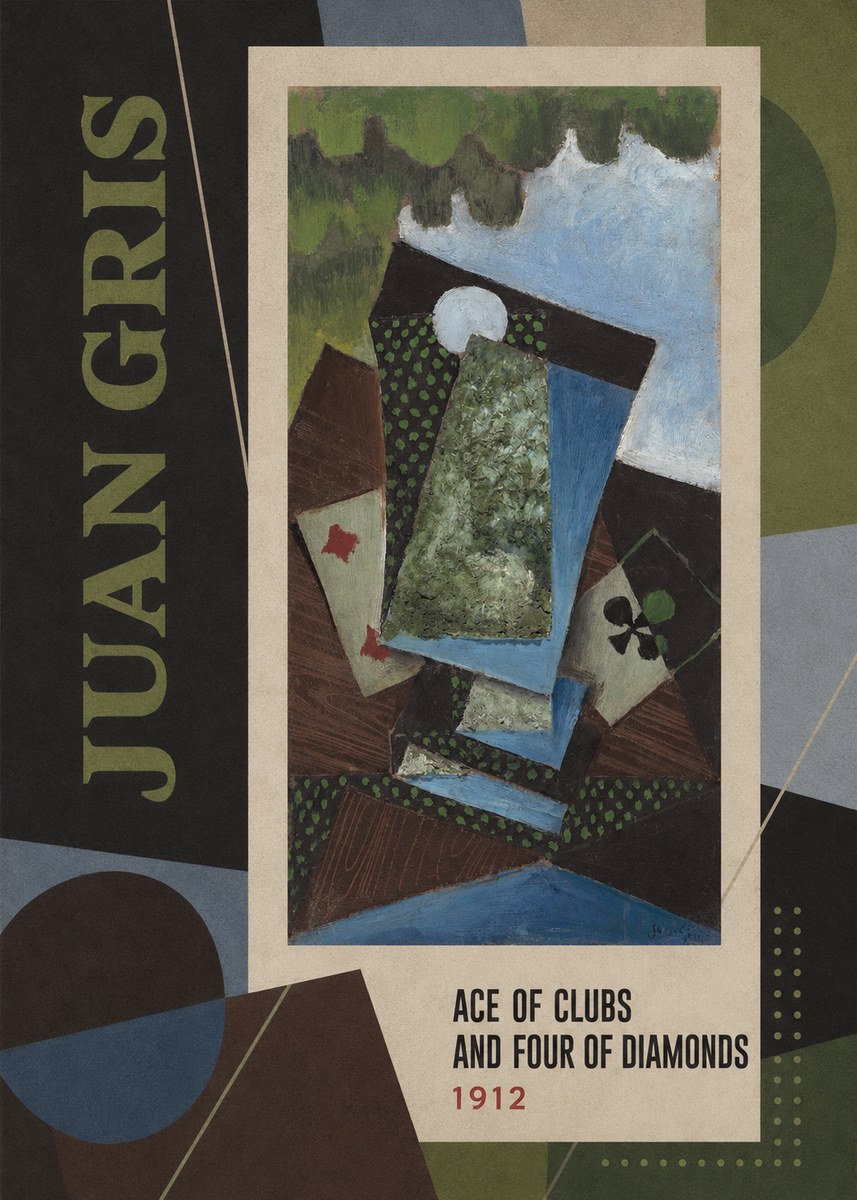 Juan Gris Ace of Clubs and Four of Diamonds No3 - Poszter