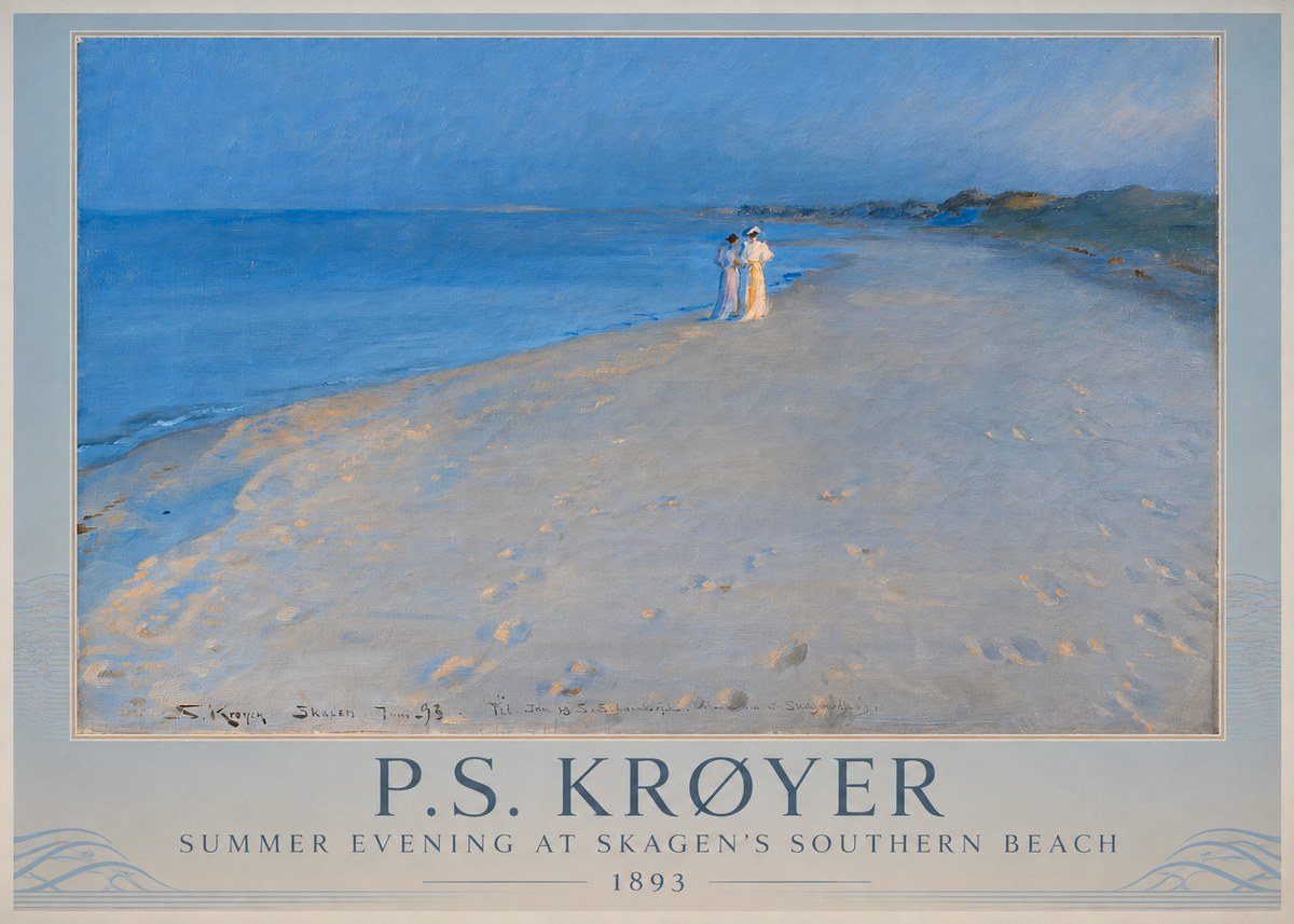 P.S. Krøyer Summer Evening at Skagen's Southern Beach No1 - Poszter