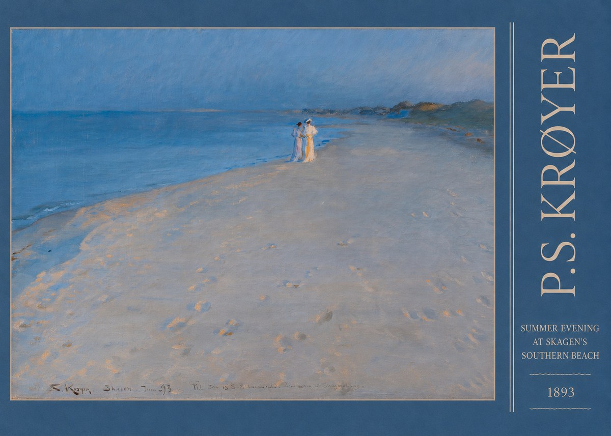 P.S. Krøyer Summer Evening at Skagen's Southern Beach No3 - Poszter