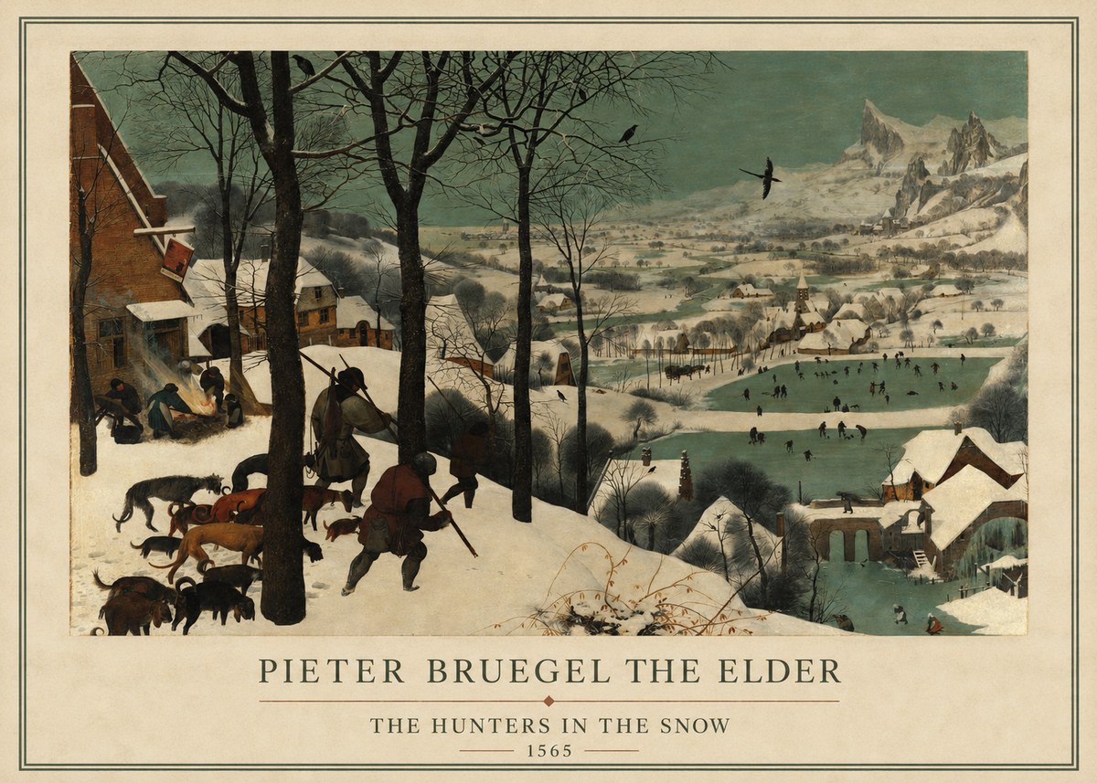 Pieter Bruegel The Hunters in the Snow I No1 - Poszter