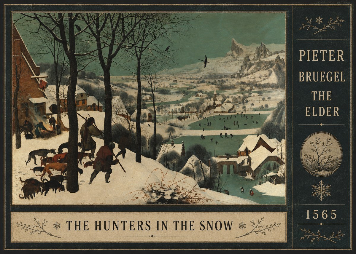 Pieter Bruegel The Hunters in the Snow I No4 - Poszter