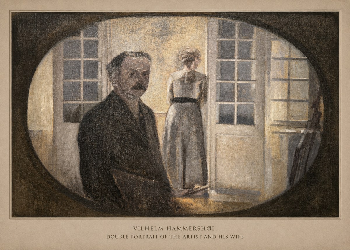 Vilhelm Hammershøi Double Portrait of the Artist and His Wife No6 - Poszter