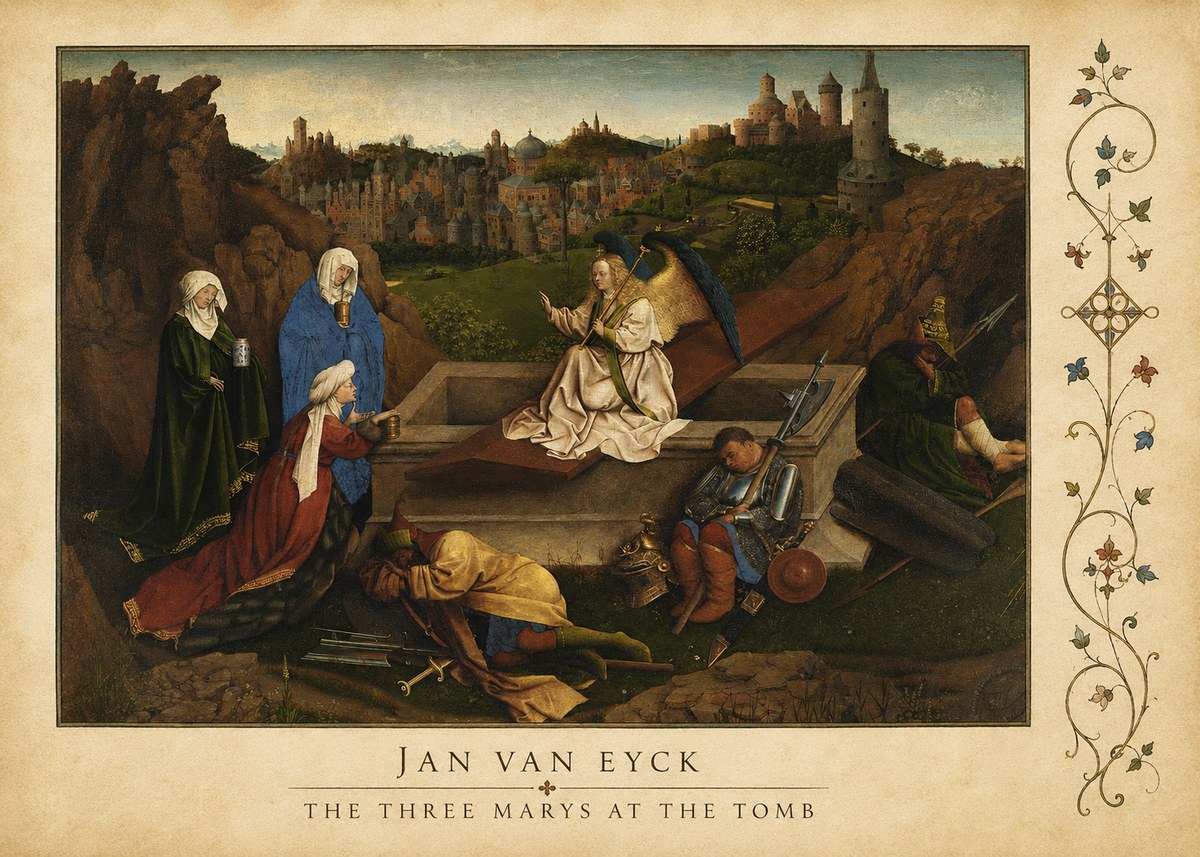Jan van Eyck The Three Marys at the Tomb No4 - Poszter