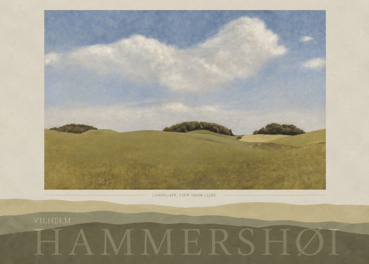 Vilhelm Hammershøi Landscape, View from Lejre No6 - Poszter