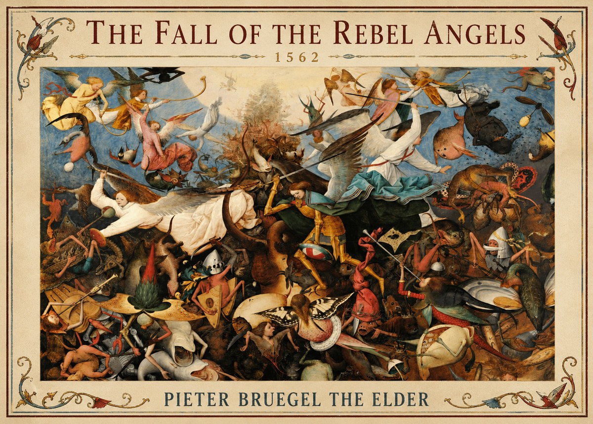 Pieter Bruegel The Fall of the Rebel Angels III No2 - Poszter