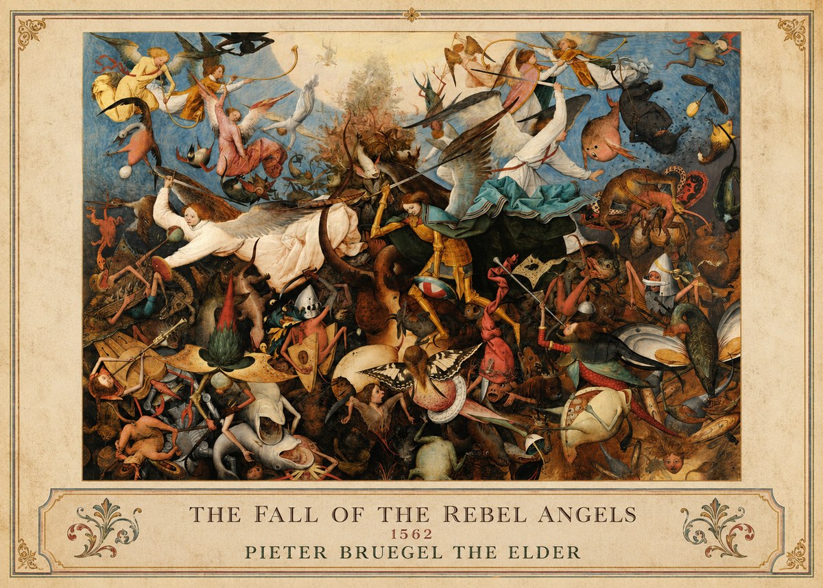 Pieter Bruegel The Fall of the Rebel Angels III No5 - Poszter