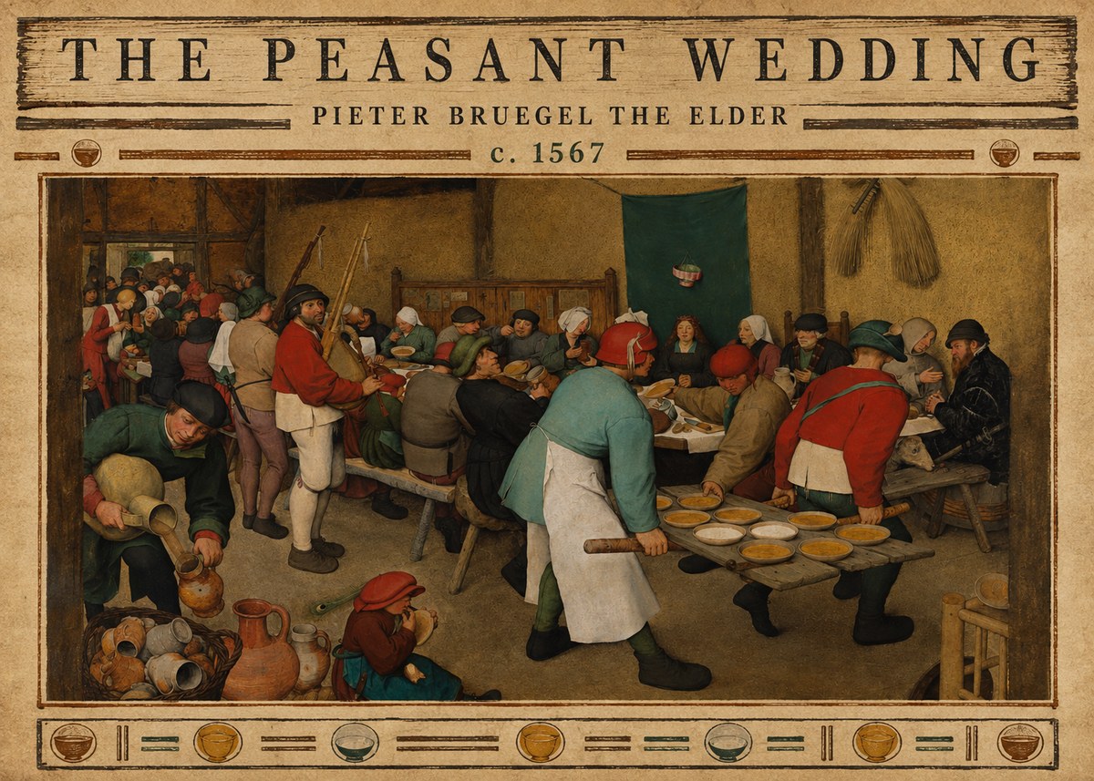 Pieter Bruegel The Peasant Wedding V No3 - Poszter