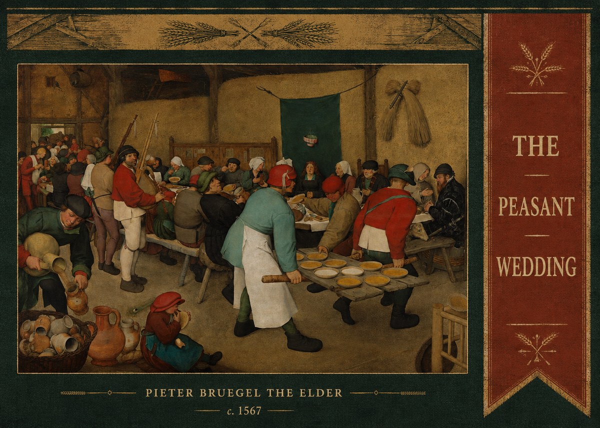 Pieter Bruegel The Peasant Wedding V No4 - Poszter