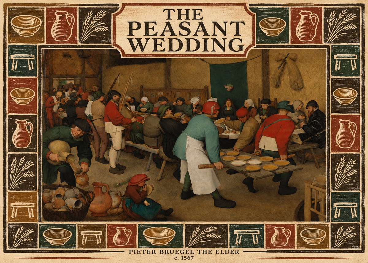 Pieter Bruegel The Peasant Wedding V No6 - Poszter