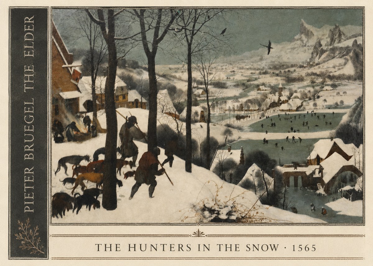 Pieter Bruegel The Hunters in the Snow II No2 - Poszter