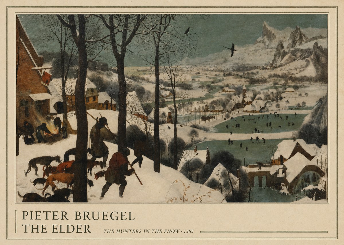 Pieter Bruegel The Hunters in the Snow II No4 - Poszter