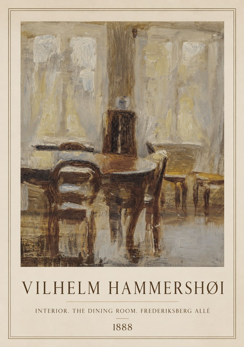Vilhelm Hammershøi Interior. the Dining Room. Frederiksberg Allé No1 - Poszter