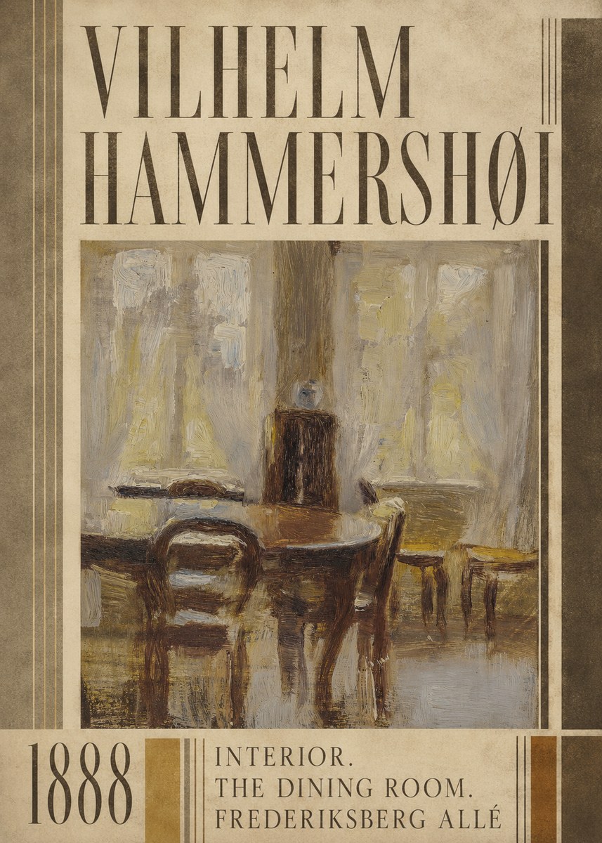 Vilhelm Hammershøi Interior. the Dining Room. Frederiksberg Allé No4 - Poszter